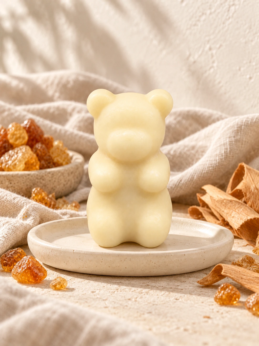 Fondant ourson Douce ambiance dans son décor de céramique et de lin
